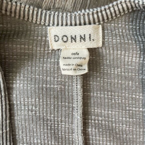 Donni One Size Womens Neutral Grey Long Open Front Cardigan - Picture 7 of 8